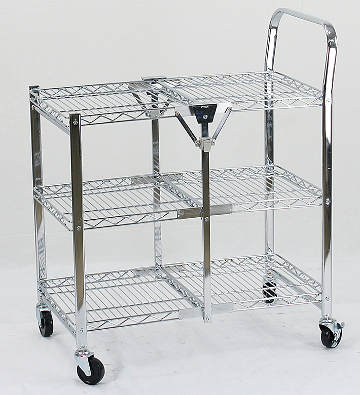 Collapsible Trolley Folding Cart, Collapsible Wire Shelving