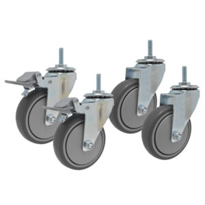 3EB56403_caster_02 4" TPR Industrial Castors Set (2 Swivels, 2 Total Brakes)