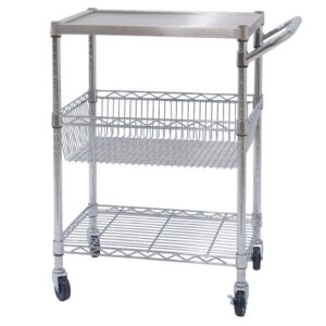 S6701-01 Stainless Steel Top Utility Cart, Kitchen Cart