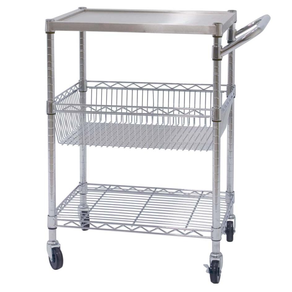 Stainless Steel Top Utility Cart, Kitchen Cart
