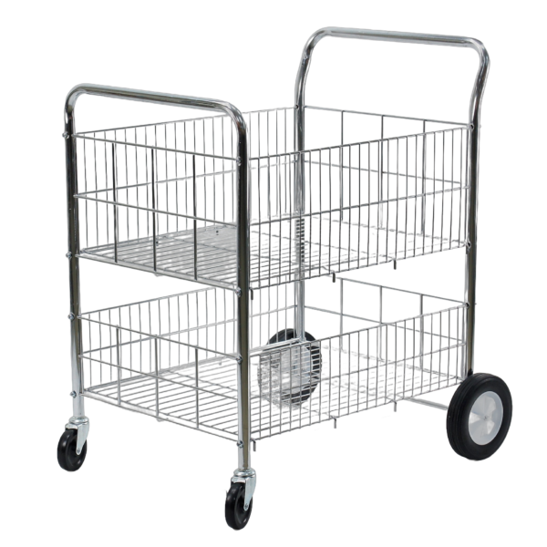 WIRE BASKET OFFICE CART-3 Wire Office Cart