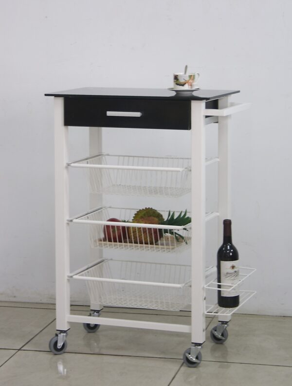 餐車-黑玻(白) Kitchen Cart(1)